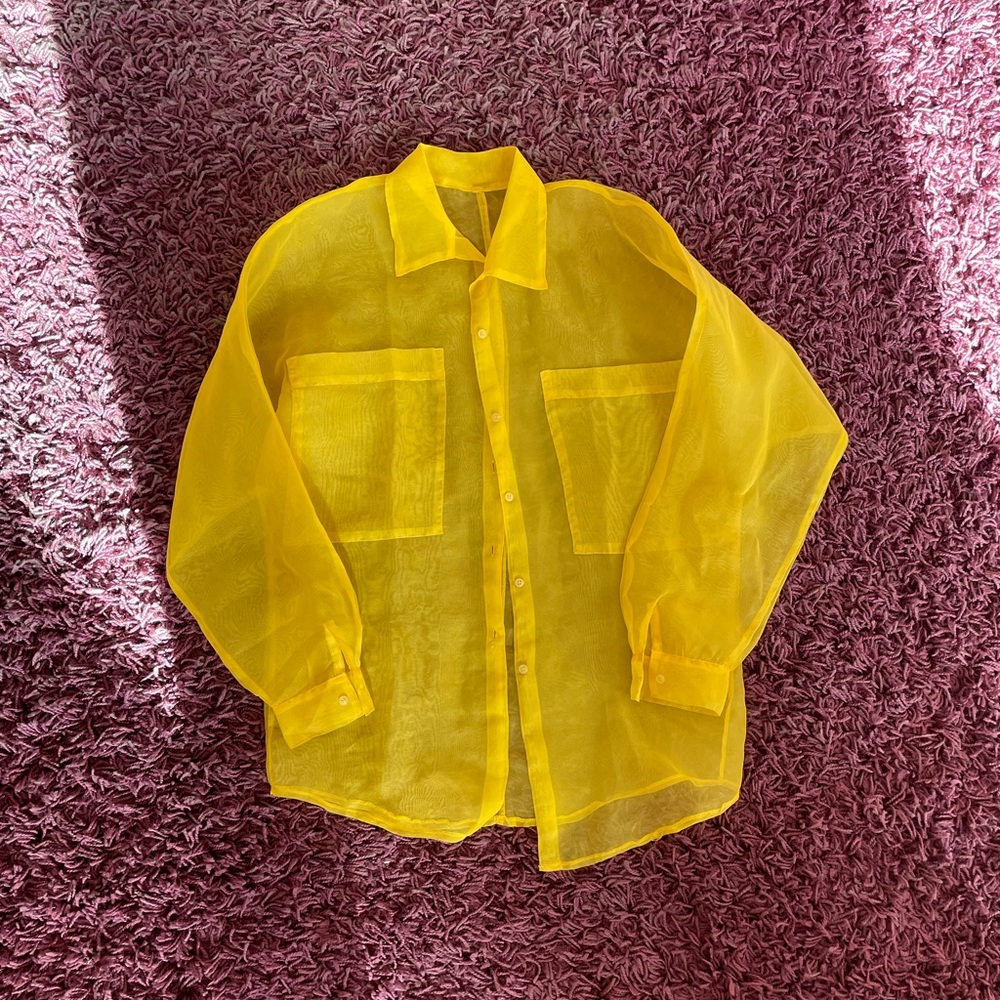 Vintage sheer yellow blouse